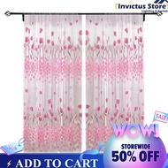 Free shipping Tulip Printed Tulle Voile Door Window Curtain Sheer Drape Panel 200 x 100CM [Suggest buy above 2pcs]