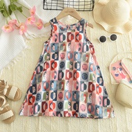 Gấu lãnh đạo mùa hè hình nhân vật áo ba lỗ có in họa tiết cô gái ăn mặc Hàn Quốc 3-7 tuổi Cổ tròn kh