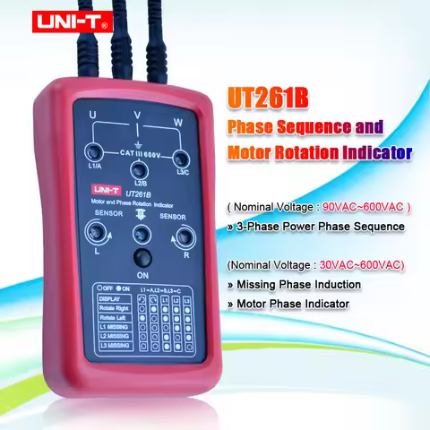 UNI-T UT261B Phase Sequence Motor Rotation Indicator Used for Determining 3-phase Power Phase Sequen