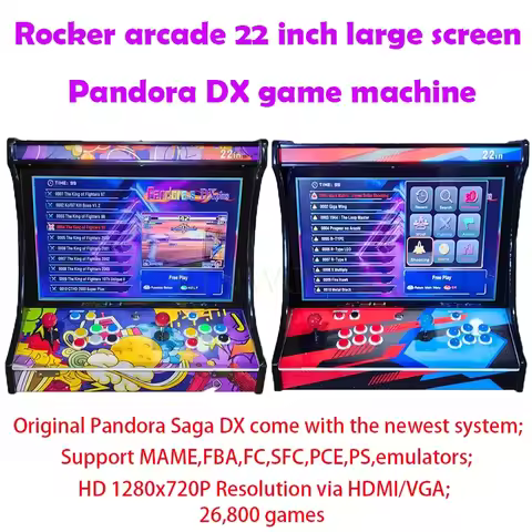 22 Inch LCD Bartop build with SAGA PANDORA DX 26800 In 1 Coin Acceptor Joystick Button To TV 2 Playe