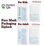 Face Mask Packaging Ziplock