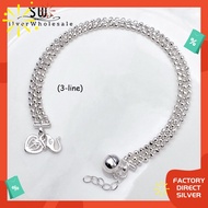 Factory Direct #NB16C2.0M Elegant Silver 925 Double/Three Layer Bracelet for mom & precious little o