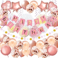 Miniis Rose Gold Birthday Party Decorations Set 59 Pack Party Supplies Includes Happy Birthday Banne