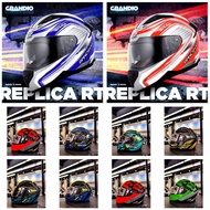 GRACSHAW FULLFACE HELMET GRADIO REPLICA BLUE RED FULL BLACK FACE NEW DESIGN G9200 Gracshaw Full Face