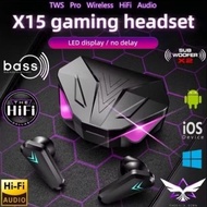 TWS X15 Earphones Bluetooth Wireless Gamer Headphones 65ms Low Latency Earbuds fone Gamer Headset Ga