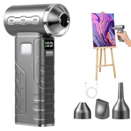 Cordless Mini Paint Dryer with 3 Nozzles 5 Speed Adjustable for Fluid Art Acrylic Painting Blower fo