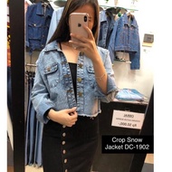 Crop Acid Blue Denim Jacket Woman Lv-1902