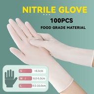 Gloves Nitrile Disposable Glove 100pcs Dishwashing Gloves Food Grade Waterproof Sarung Tangan Getah