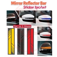 2pc Car Sticker Bar Side Mirror Auto Body Decal Stripe Vinyl Graphic reflector motor helmet perodua proton axia myvi DIY