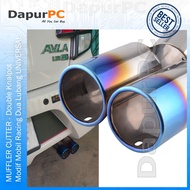 Muffler Cutter Double Knalpot Mobil Modif Racing Dua Lubang