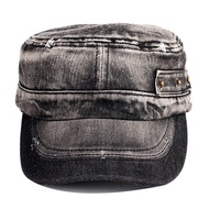 Difanni Casual Cadet Baseball Cap Adjustable Washed Denim Cotton Hat Solid Snapback Outdoor Flattop