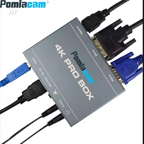 HD Video Capture Card with 4K PRO BOX HDMI Loop Out Support 1080P 60fps Output DVI HDMI VGA To USB3.