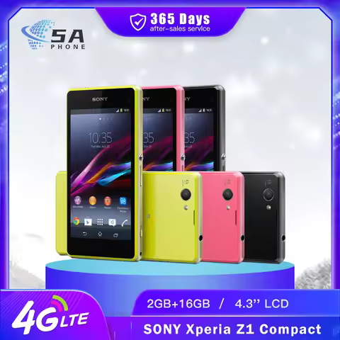 Original Sony Xperia Z1 Compact D5503 Android 2GB RAM 4.3" 20.7MP 3G/4G Quad-Core WIFI GPS 16GB Stor