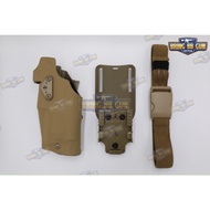 ☆ ซองพกนอกปลดนิ้วโป้ง โหลดต่ำ รัดขา สำหรับGlock และ ไฟฉายที่ใส่ได้ X300 TLR-7 เป็นต้น S28