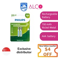 Philips R03B2RTU70/40 Multilife NiMH Rechargeable Battery 2AAA, 700mAh Nickel-Metal Hydride Recharge