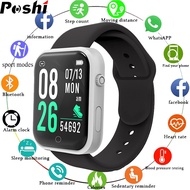 POSHI นาฬิกาสมาร์ทวอทช์ผู้ชาย,กันน้ำ เดิมนาฬิกาล่าสุดดิจิตอลกีฬา นาฬิกาข้อมือsmawatch สำหรับ iOS Android