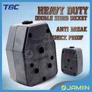 TBC Heavy Duty Dual Rubber Switch 13A / 15A Socket Head Anti Break Socket Double Sided Socket Indust