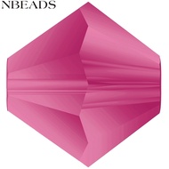 24pcs Preciosa&reg Beads Czech Bicone 70350 840 Fuchsia Matt 4mm Hole: 0.8mm