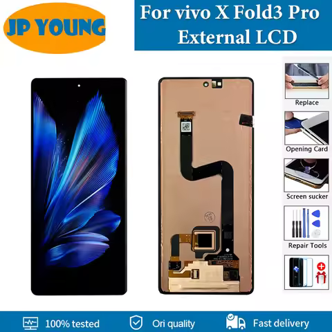 6.53" AMOLED External Screen For vivo X Fold3 Pro LCD Display Digital Assembly For vivo X Fold 3 Pro