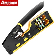 【Hot New Release】 AMPCOM EZ-Type RJ45 Network Crimper - 3-in-1 /Cut/Strip Lan CAT8/7/6A/6/5E
