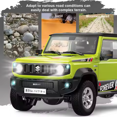 1/16 2.4G Rc Car For Suzuki Jimny HG4-53 Simulated Lights Horn Smoke RC Car Full Scale Off Road Remo