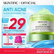 SKINTIFIC 3X Acid Anti-Acne Gel Moisturizer  Salicylic Acid Moisturiser Skincare Day Night Cream Pan