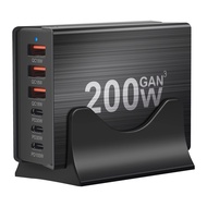 200W Gallium Nitride PD Charger New Style 3A3C Multifunctional 6-Port Desktop Charger 200W Travel Ch