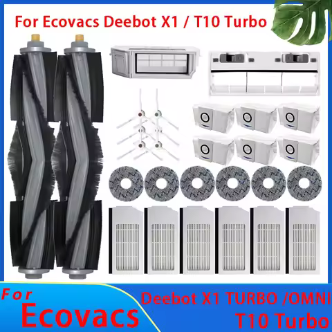 For Ecovacs Deebot T10 OMNI X1 TURBO Vacuum Cleaner Robot Filter Side Brush Cleaning Cloth Spare Par