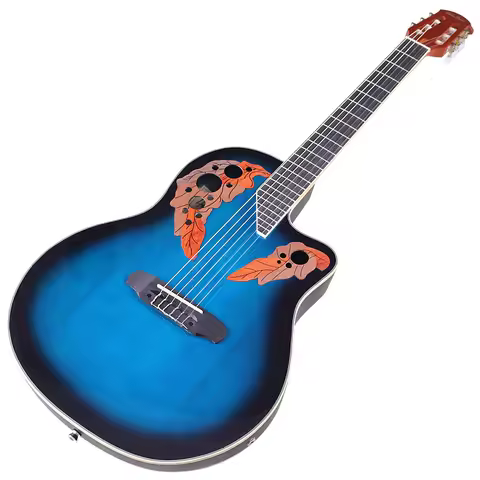 Ovation Model Electric Classical Guitar 39 Inch Round Back 6 String Spruce Top High Glossy Classic G
