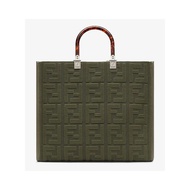 Hong Kong Direct Mail FENDI Ladies Green FF Fabric Handbag 8BH386-AHWC-F0GVX