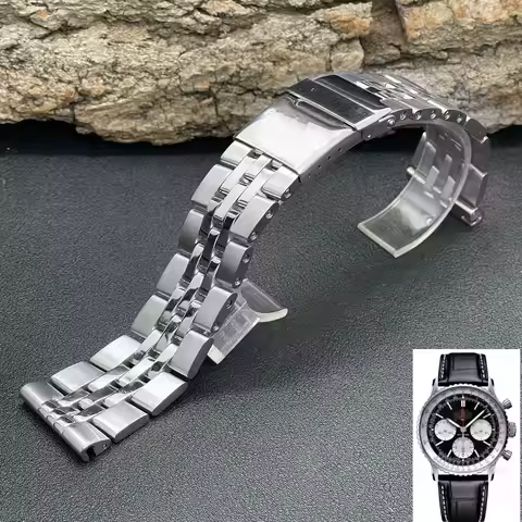 Quality Stainless Steel Watchband Bracelet For Breitling Strap AVENGER NAVITIMER SUPEROCEAN Belt Log