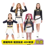 C8K-POP Children's Witch Hunter Costume - Black Gold Print for Halloween