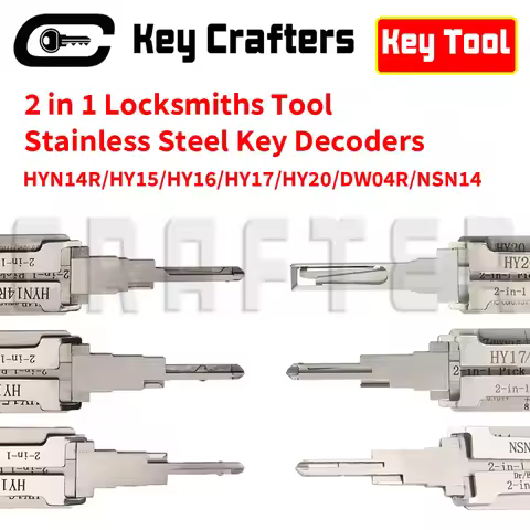 Key Crafters HYN14R HY15 HY16 HY17 HY20 DWO4R NSN14 2 in 1 Locksmiths Tool Stainless Steel Key Decod