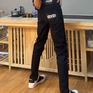 Jeans Street Wear Printed Straight Slim-fit High-End Light Luxury Jeans Social Spirit Guy Trous