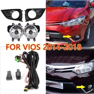 VIOS Fog lamp Lights Halogen Lamps for Toyota Vios 2014-2018 with Switch Wiring Harness Front Bumper