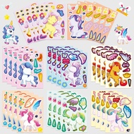 8pcs Puzzle Unicorn Sticker