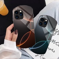 Phone Case iPhone 16 ProMax radient lines Oval Glass Shockproof Hard Casing for iPhone 15Pro Plus iP