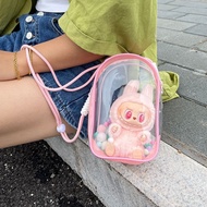 潮男棉花娃娃20cm痛包高透明15cm娃娃外出包单肩挂包拉布布糖胶遛娃包穿搭