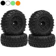 4pcs 57mm 1.0 Beadlock Wheels and Tires w/ Extended Wheel Spacers 7mm Hex for TRX4M, SCX24, AX24, FC