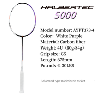 【YUNimko】 Li Ning HALBERTEC 5000 (3U/4U) White Purple All Carbon Fiber High Elastic Professional Bad