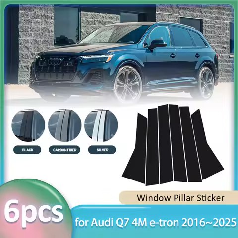 Window Trim Sticker for Audi Q7 4M e-tron 2016~2025 2017 2018 Car PC Material B C Pillar Post Cover 