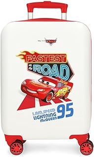 Joumma Disney Cars Good Mood Cabin Suitcase, White, 33 x 50 x 20 cm, Rigid, ABS, Side Combination Lo