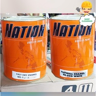 Nation Fast Dry or Flatwall Enamel 4 Liters QDE Quick Drying Dri Flat Wall White Maple Gallon Size