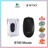 Logitech B100 Optical USB Mouse Wired Black Mice