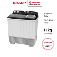 SHARP 11kg Semi Auto Washing Machine ESTP1116 | Normal / Gentle / Soak Mesin Basuh 洗衣机