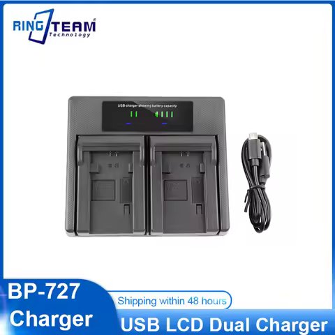 BP-727 BP727 BP 727 Battery USB Dual Charger for Canon BP-709 BP-718 BP-745 VIXIA HF R30 M50 M52 500
