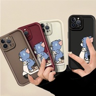 For iPhone 6 6s 7 8 Plus X XS Max XR SE / iPhone 11 12 13 14 Pro Max Casing Cartoon Cute Tom Cat Rid