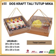 [ 10 PCS ] Dos KRAFT TALI TUTUP MIKA Tinggi 5 CM | Kardus Box Kotak Hampers Kue