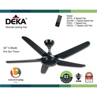 DEKA Remote Ceiling Fan AC XR10 Walnut SCX56 DC F5DC 5/7 Speed 56" inch 5 Blade LED Light