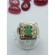 cincin perak 980 zamrud colombia